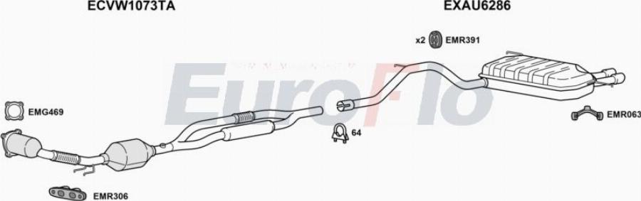 EuroFlo AUA320 1008B - Impianto gas scarico autozon.pro