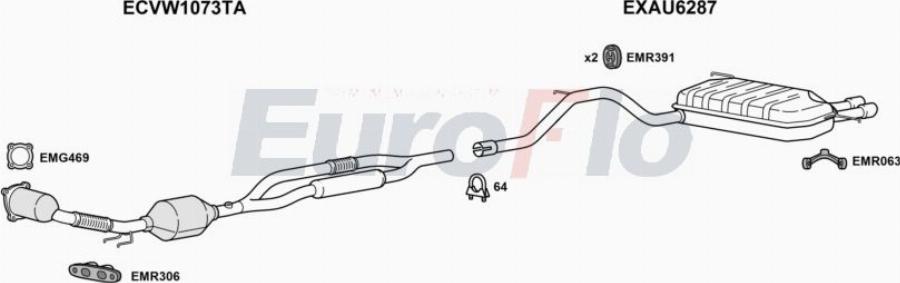 EuroFlo AUA320 1008C - Impianto gas scarico autozon.pro