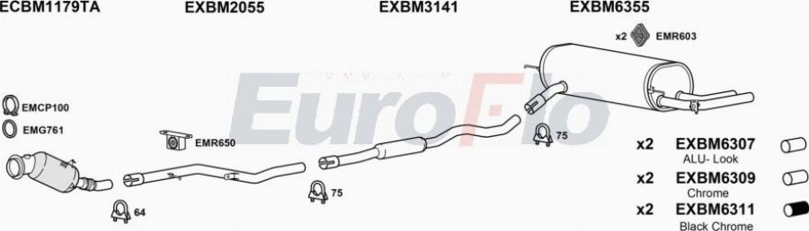 EuroFlo BM32820 1001B - Impianto gas scarico autozon.pro