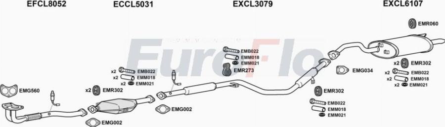 EuroFlo CLGAL24 3001A00 - Impianto gas scarico autozon.pro