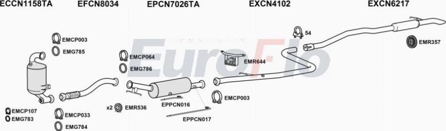 EuroFlo CNBER16D 7048B - Impianto gas scarico autozon.pro