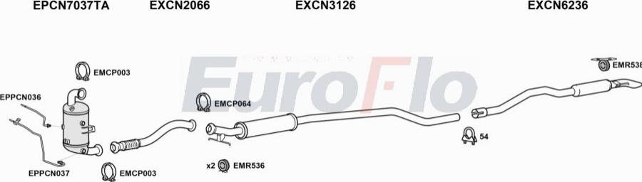 EuroFlo CNC4GS15D 6001B - Impianto gas scarico autozon.pro