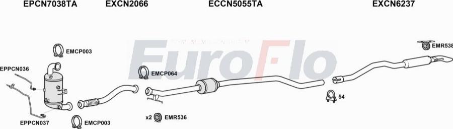 EuroFlo CNC4GS15D 6001D - Impianto gas scarico autozon.pro