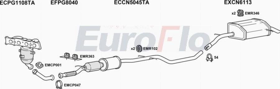 EuroFlo CNC518 3008A00 - Impianto gas scarico autozon.pro