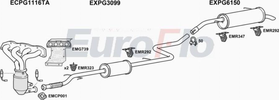 EuroFlo CNC3PI14 6001A00 - Impianto gas scarico autozon.pro