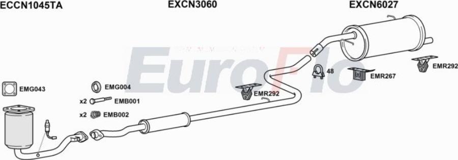 EuroFlo CNC214 1001A00 - Impianto gas scarico autozon.pro