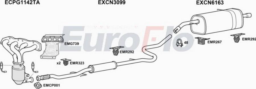 EuroFlo CNDS316 1001A00 - Impianto gas scarico autozon.pro