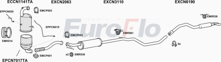 EuroFlo CNGRAP16D 6012 - Impianto gas scarico autozon.pro