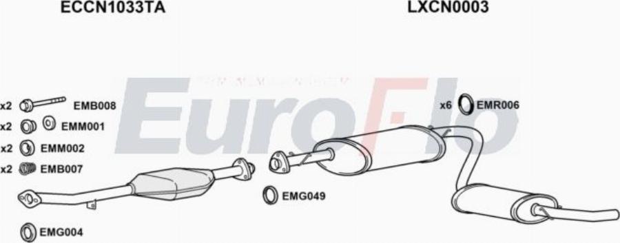 EuroFlo FTDUC19D 0704LHD - Impianto gas scarico autozon.pro