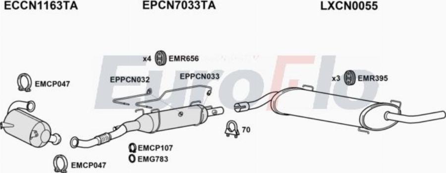 EuroFlo CNREL20D 0706LHD - Impianto gas scarico autozon.pro