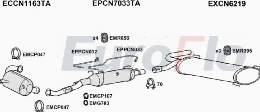 EuroFlo CNREL20D 7006B - Impianto gas scarico autozon.pro