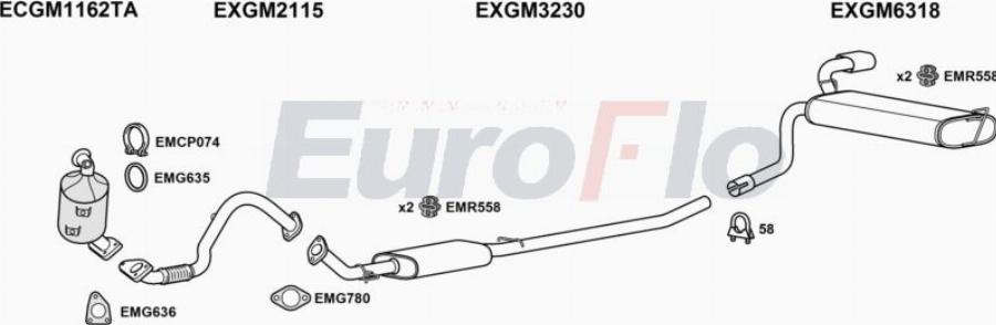 EuroFlo CTTRA14 3001 - Impianto gas scarico autozon.pro