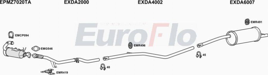 EuroFlo DADUS15D 3007A00 - Impianto gas scarico autozon.pro