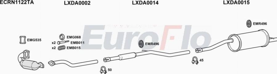 EuroFlo DASAN15D 0112LHD - Impianto gas scarico autozon.pro