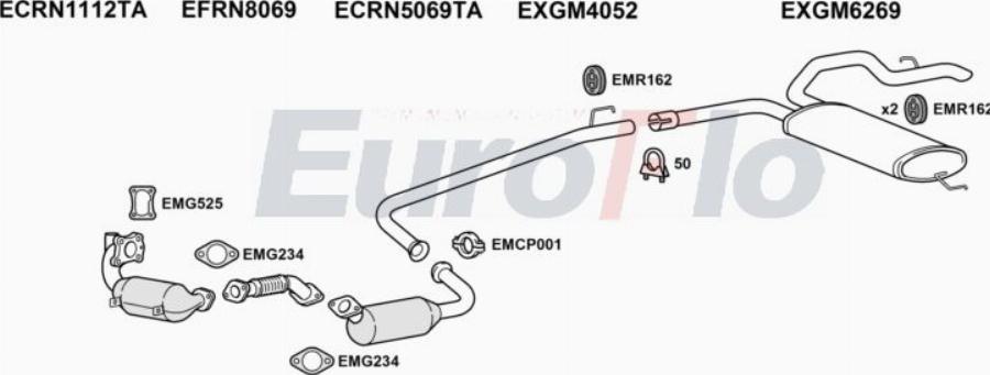 EuroFlo RNTRA25D 7008A00 - Impianto gas scarico autozon.pro