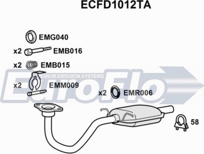 EuroFlo ECFD1012TA - Catalizzatore autozon.pro