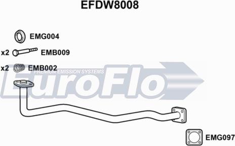 EuroFlo EFDW8008 - Tubo gas scarico autozon.pro