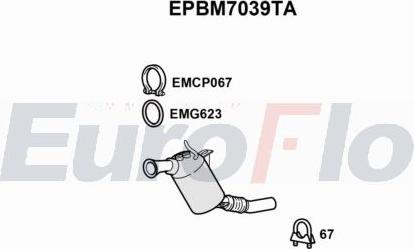 EuroFlo EPBM7039TA - Filtro antiparticolato / particellare, Impianto gas scarico autozon.pro