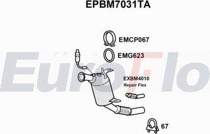 EuroFlo EPBM7031TA - Filtro antiparticolato / particellare, Impianto gas scarico autozon.pro