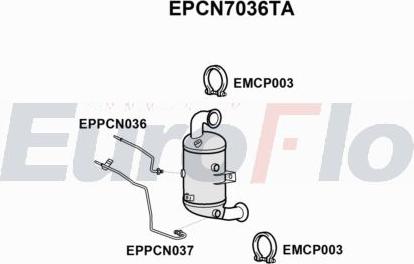 EuroFlo EPCN7036TA - Filtro antiparticolato / particellare, Impianto gas scarico autozon.pro