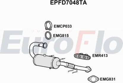 EuroFlo EPFD7048TA - Filtro antiparticolato / particellare, Impianto gas scarico autozon.pro