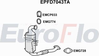 EuroFlo EPFD7043TA - Filtro antiparticolato / particellare, Impianto gas scarico autozon.pro