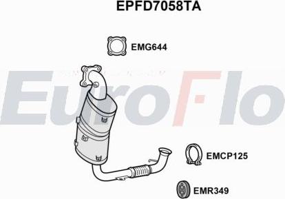 EuroFlo EPFD7058TA - Filtro antiparticolato / particellare, Impianto gas scarico autozon.pro