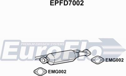 EuroFlo EPFD7002 - Filtro antiparticolato / particellare, Impianto gas scarico autozon.pro