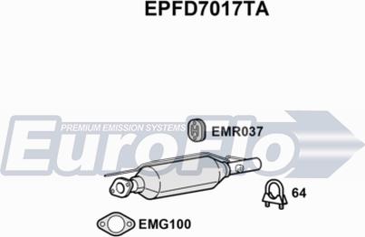 EuroFlo EPFD7017TA - Filtro antiparticolato / particellare, Impianto gas scarico autozon.pro