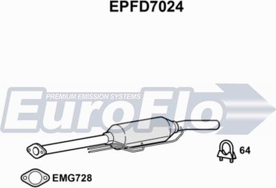 EuroFlo EPFD7024 - Filtro antiparticolato / particellare, Impianto gas scarico autozon.pro