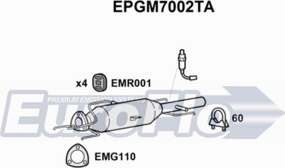 EuroFlo EPGM7002TA - Filtro antiparticolato / particellare, Impianto gas scarico autozon.pro