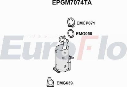 EuroFlo EPGM7074TA - Filtro antiparticolato / particellare, Impianto gas scarico autozon.pro