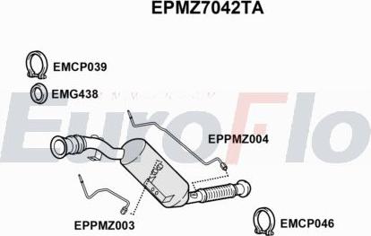 EuroFlo EPMZ7042TA - Filtro antiparticolato / particellare, Impianto gas scarico autozon.pro