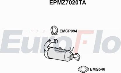 EuroFlo EPMZ7020TA - Filtro antiparticolato / particellare, Impianto gas scarico autozon.pro