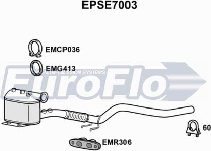 EuroFlo EPSE7003 - Filtro antiparticolato / particellare, Impianto gas scarico autozon.pro