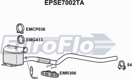 EuroFlo EPSE7002TA - Filtro antiparticolato / particellare, Impianto gas scarico autozon.pro