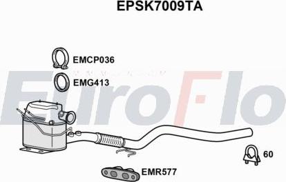 EuroFlo EPSK7009TA - Filtro antiparticolato / particellare, Impianto gas scarico autozon.pro