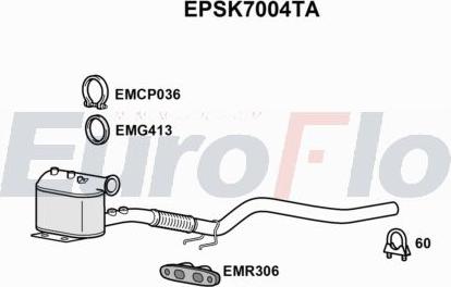 EuroFlo EPSK7004TA - Filtro antiparticolato / particellare, Impianto gas scarico autozon.pro