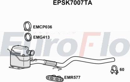 EuroFlo EPSK7007TA - Filtro antiparticolato / particellare, Impianto gas scarico autozon.pro