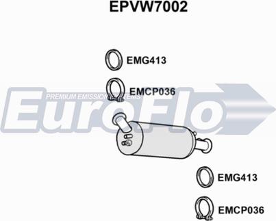 EuroFlo EPVW7002 - Filtro antiparticolato / particellare, Impianto gas scarico autozon.pro