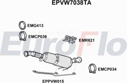 EuroFlo EPVW7038TA - Filtro antiparticolato / particellare, Impianto gas scarico autozon.pro