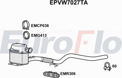 EuroFlo EPVW7027TA - Filtro antiparticolato / particellare, Impianto gas scarico autozon.pro