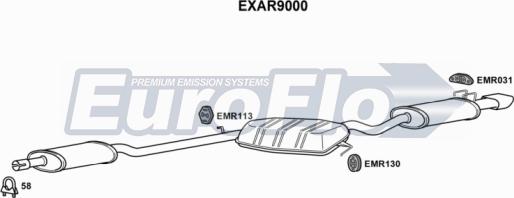 EuroFlo EXAR9000 - Silenziatore centrale / posteriore autozon.pro