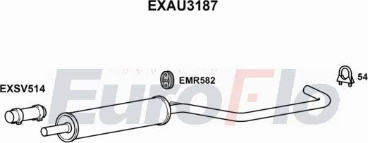 EuroFlo EXAU3187 - Inserto ammortizzazione, Silenziatore posteriore autozon.pro