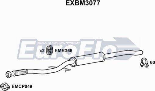 EuroFlo EXBM3077 - Silenziatore centrale autozon.pro