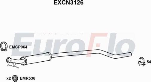 EuroFlo EXCN3126 - Inserto ammortizzazione, Silenziatore posteriore autozon.pro