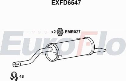 EuroFlo EXFD6547 - Inserto ammortizzazione, Silenziatore posteriore autozon.pro