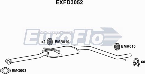 EuroFlo EXFD3052 - Silenziatore centrale autozon.pro