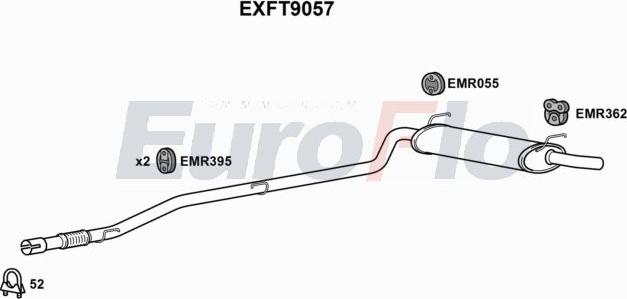 EuroFlo EXFT9057 - Inserto ammortizzazione, Silenziatore posteriore autozon.pro