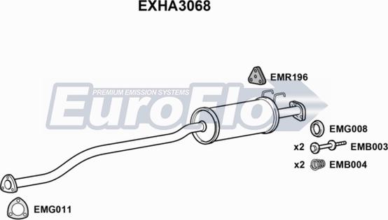 EuroFlo EXHA3068 - Silenziatore centrale autozon.pro